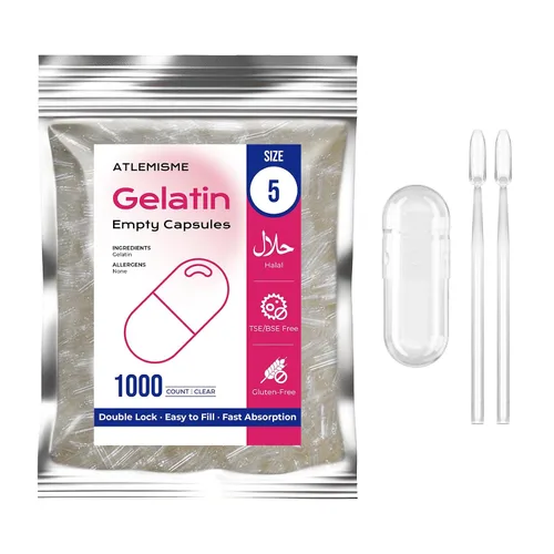 Vista 9 de Cápsulas de gelatina vacías tamaño 5 – (100 unidades) cápsulas vacías muy pequeñas ideales para rellenar tú mismo, cápsulas de gel con 2 cucharas