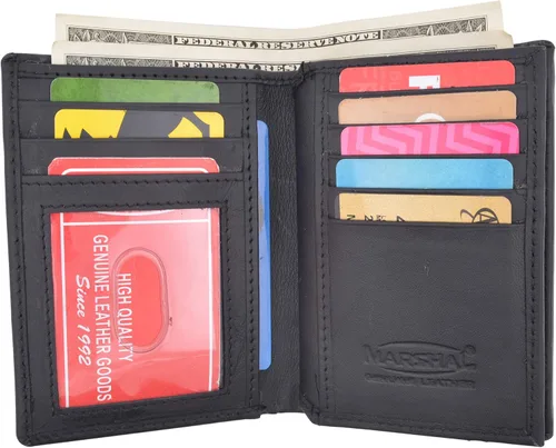 Vista 6 de Marshal - Cartera RFID para bomberos, policía, piel de vaca auténtica, etc.