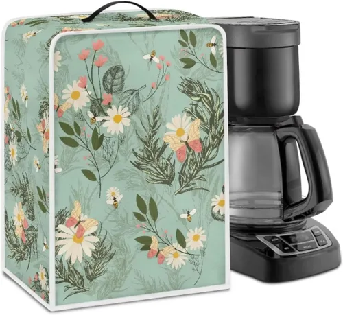 Vista 18 de Funda para cafetera, poliéster, azul, se adapta a la mayoría de máquinas de café estándar, protector resistente al polvo, huellas dactilares