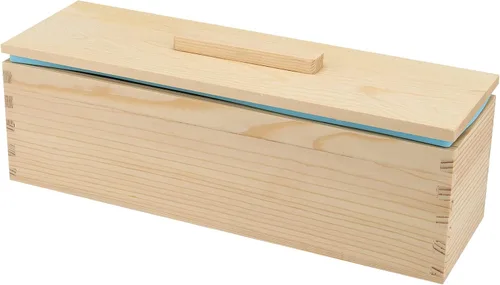 Vista 5 de Juego de 3 moldes de jabón de silicona de 42 onzas, kit de moldes de barra rectangular para hacer jabón con cajas y tapas de madera, moldes de jabón