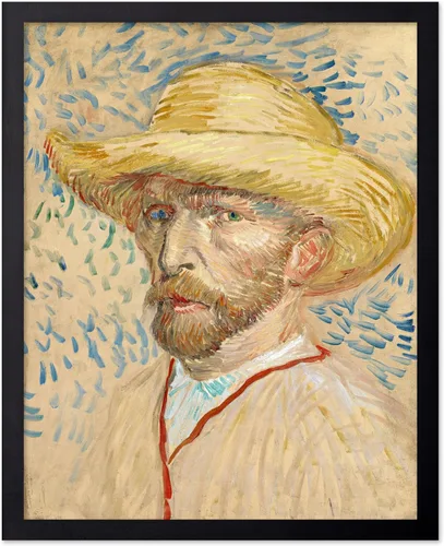 Vista 86 de Poster Master Póster clásico de Van Gogh, impresión impresionista vintage, regalo para artista, pintor, autorretrato, sombrero de paja, dibujo