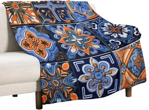 Vista 12 de Manta bohemia mexicana retro a rayas multicolor, manta bohemia étnica cálida de 30 x 40 pulgadas, suave manta de felpa mullida y acogedora manta