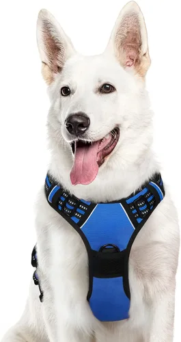 Vista 66 de Eagloo Arnés para perro pequeño, sin tirones, chaleco de servicio con tiras reflectantes y asa de control, ajustable y cómodo para caminar, arnés