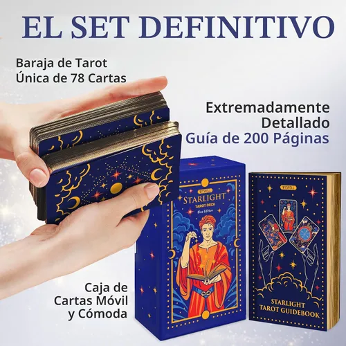 Vista 2 de Wyspell Cartas de tarot con libro guía – Starlight Unique Tarot Deck (azul)