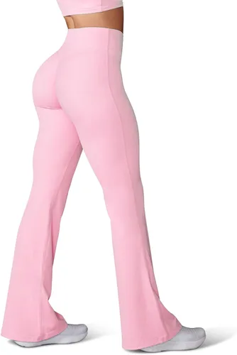 Vista 75 de HEGALY Pantalones de yoga acampanados para mujer, leggings cruzados, suaves, de cintura alta, pantalones casuales de entrenamiento con corte de bota
