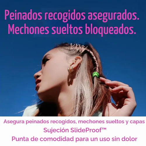 Vista 6 de Goody Invisibles antideslizantes para mujer - 48 unidades, color negro rizado - Invisibles sin dolor de 2 pulgadas para peinar y asegurar todo tipo