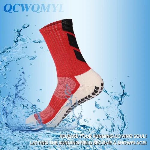 Vista 6 de QCWQMYL Calcetines de fútbol antideslizantes para hombre, 134 pares de calcetines antideslizantes para hospital, pilates, correr, calcetines