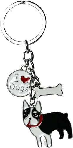 Vista 9 de Llavero para perro, lindo llavero de perro para mascotas, mini llavero de metal