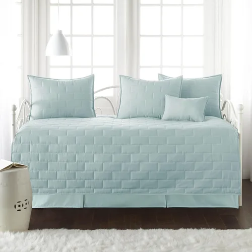 Vista 21 de Juego de funda para sofá cama de tamaño individual, 6 piezas, fundas a 1 - Hojas Botánicas Gris