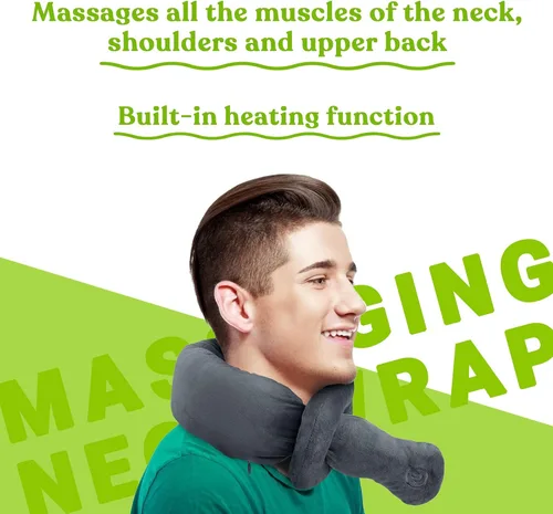Vista 4 de PURSONIC Envoltura masajeadora portátil ajustable para cuello y hombros con calor calmante para relajar y calmar las áreas de tu cuello y hombros