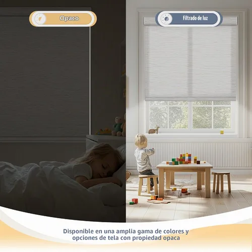 Vista 4 de Boolegon Persianas enrollables opacas para ventanas, beige, personalizadas