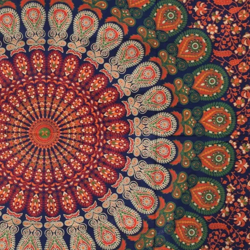 Vista 9 de Popular Handicrafts - Tapiz para colgar en la pared con diseño hippie de mandala bohemia, psicodélico, indio de pavo real, para meditación, gitano