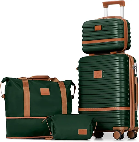 Vista 12 de Juego de maletas Joyway de 3 piezas, juego de maletas extensibles de cabina con rueda giratoria, juego de maletas de carcasa dura con candado TSA