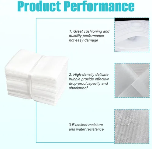 Vista 3 de Vipolish 100 bolsas de espuma de polietileno blanco de 3.9 x 5.9 pulgadas para embalar artículos frágiles