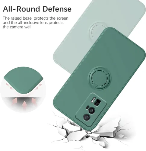 Vista 4 de Para Xiaomi Poco F5 Pro, funda de silicona con soporte de anillo, funda para teléfono móvil, Poco F5 Pro, funda flexible de TPU, funda protectora