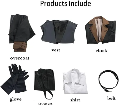 Vista 4 de Nakahara - Disfraz de cosplay de Chuuya, Dazai Osamu, cosplay, uniforme de Halloween para hombre