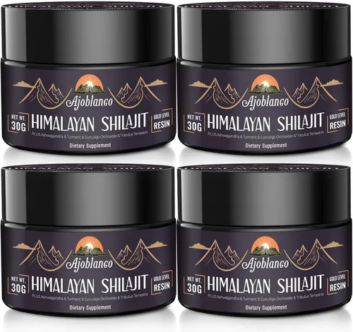 Vista 9 de Ajoblanco 600mg Resina de Shilajit Orgánico Natural del Himalaya - Resina de Shilajit de Oro del Himalaya con Mezcla Ayurvédica Orgánica de Alta