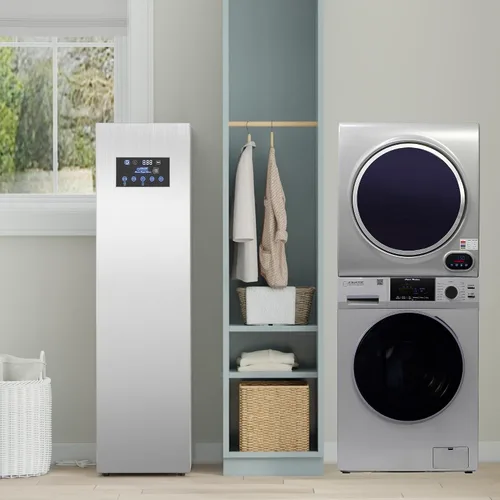 Vista 6 de Equator LAUNDRY CENTER Silver WASHER 15Lbs+Vented DRYER+ Steam Dryer CLOSET 110V
