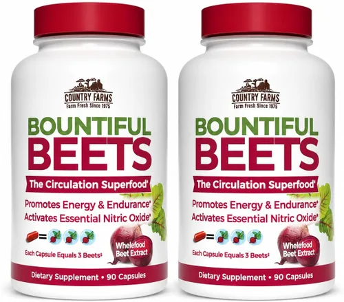 Vista 11 de Country Farms Bountiful Beets - Cápsulas de remolacha integral, superalimento de extracto de remolacha integral, refuerzo de óxido nítrico natural