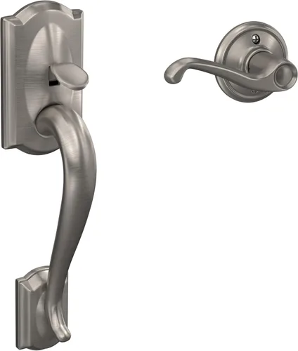 Vista 8 de SCHLAGE FE285 CAM 716 VLA - Juego de manijas para puerta de entrada, con manija Avila y tirador exterior con agarre por abajo, bronce envejecido