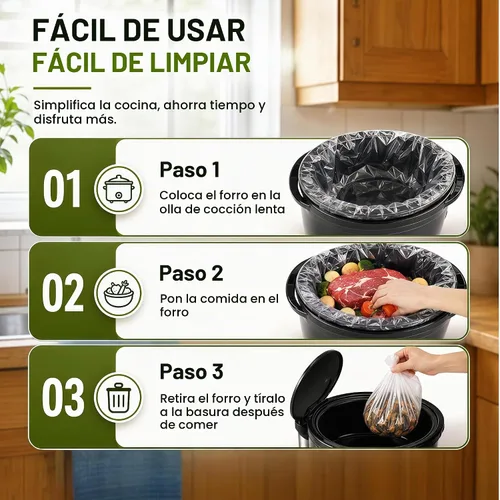 Vista 5 de Qvin Mini revestimientos para olla de cocción lenta (10 piezas) - Forros
