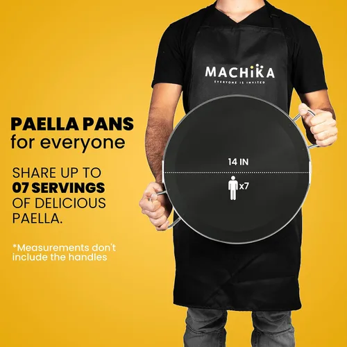 Vista 3 de Machika Sartén de acero inoxidable con superficie antiadherente Sartén grande perfecta para preparar comida mediterránea Fondo de sándwich 7