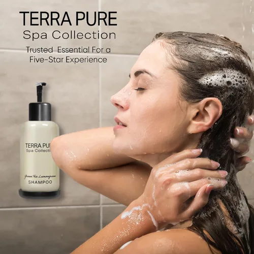 Vista 6 de Terra Pure Champú Colección Spa Servicios del hotel en botella con bomba 10.14 oz / 10.1 fl oz (caja de 12)