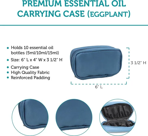 Vista 4 de Got Oils? Estuche de transporte de aceites esenciales prémium con capacidad para 10 botellas (azul)