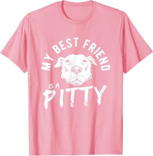 Vista 86 de My Best Friend Is A Pitty Pitties Pitbull - Camiseta Negro