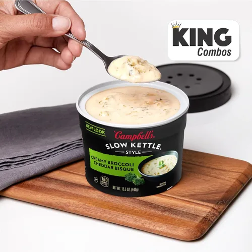 Vista 6 de Campbell's Slow Kettle Style - Bisque cremoso de brócoli cheddar, cuenco para microondas de 15.5 onzas (2)