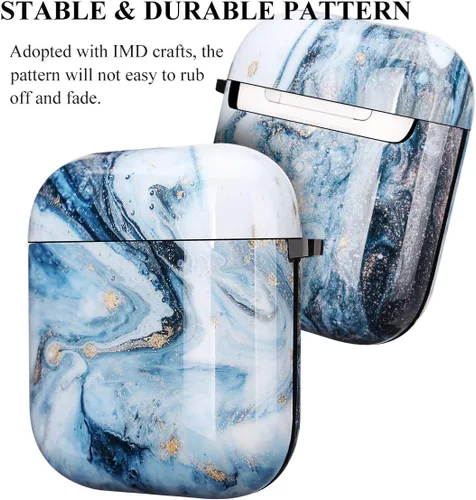 Vista 3 de Funda protectora rígida para Airpods con llavero, compatible con AirPods 21, para niñas, niños o adultos, duradera y a prueba de golpes