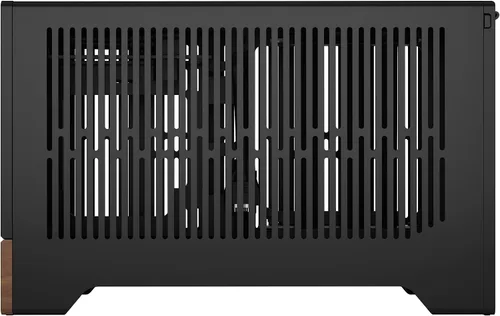 Vista 24 de Fractal Design Terra Graphite - Panel frontal de madera de nogal - Factor de forma pequeño - Carcasa para juegos Mini ITX - Cable elevador PCIe 4.0