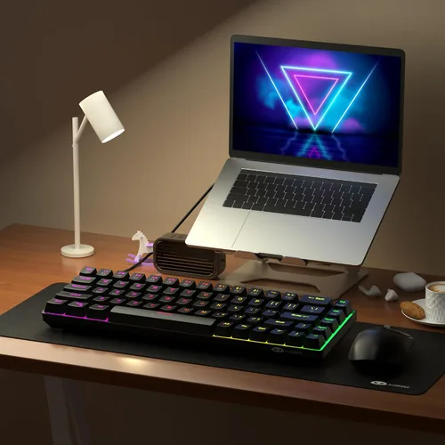 Vista 9 de MageGee Teclado para juegos de disparo rápido 60%, interruptor magnético de efecto Hall, punto de actuación ajustable, teclado con cable Negro