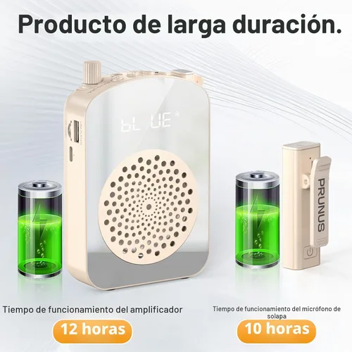 Vista 5 de PRUNUS A10 Amplificador de voz inalámbrico con micrófono Lavalier