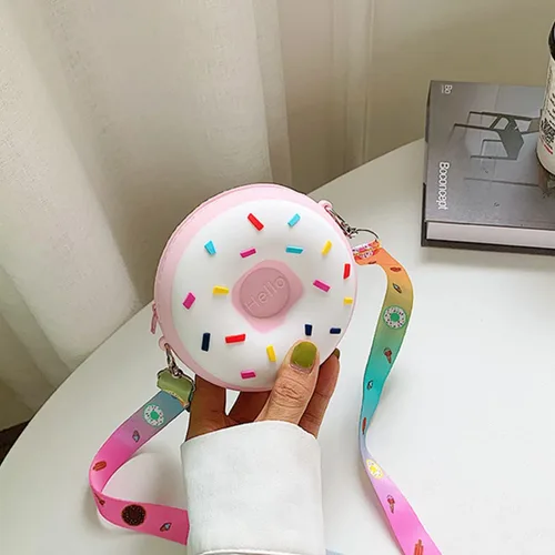 Vista 4 de Bolso cruzado para niña pequeña, bolso de hombro, mini bolso de mensajero para niñas pequeñas, Rosado