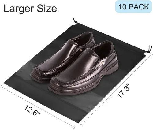 Vista 2 de 10 bolsas de viaje para zapatos con cuerda, organizador grande de zapatos, bolsa organizadora para hombres y mujeres, bolsas transparentes