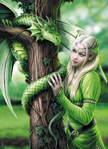 Vista 2 de Clementoni - 39463 - Colección Anne Stokes Puzzle para Adultos y Niños - Espíritus afines - 1000 Piezas