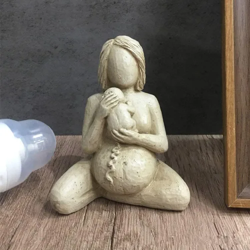 Vista 2 de Estatua del cuerpo de mujeres embarazadas, figura posparto de mujer, escultura de gran madre para decoración del hogar, estatua conmemorativa