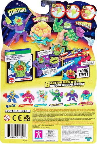 Vista 5 de Heroes of Goo Jit Zu Galaxy Blast Hero Pack - Orbitox súper elástico con un nuevo lanzador de agua