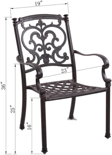Vista 5 de Darlee Santa Barbara - Juego de comedor de 7 piezas de aluminio fundido con mesa ovalada, bronce antiguo