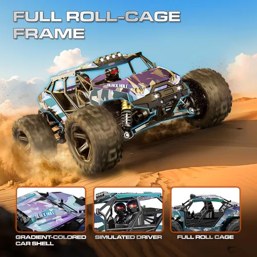 Vista 5 de Coches RC para Adultos y Niños, Desert 4WD Todo Terreno 1:14, Camión RC de Alta Velocidad 40 km/h, Coche de Control Remoto 4x4 con 2