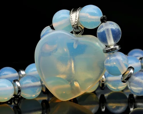 Vista 81 de Colgante de corazón de aventurina natural, Collar de cuentas de aventurina genuina, Collar de piedra verde, Collar de piedras preciosas, Cuentas