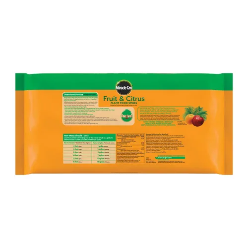 Vista 6 de Miracle-GRO Picos de alimento para plantas de frutas y cítricos, 12 picos (paquete de 2) 10-15-15 NPK Nutrición fácil de usar para árboles