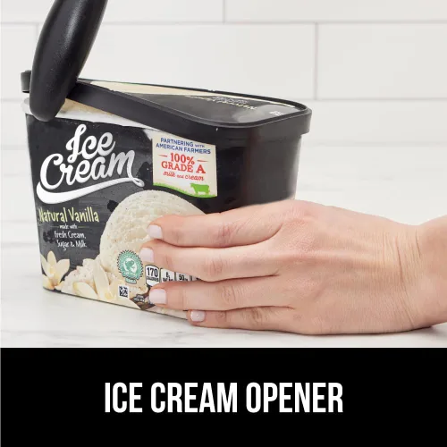 Vista 8 de GORILLA GRIP Cuchara para helado resistente sin BPA, mango ergonómico cómodo, cuchara de grado profesional para porciones redondas perfectas