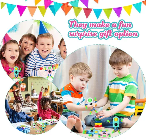 Vista 6 de Shappy 72 piezas de juguetes sensoriales giratorios para ansiedad, juguete sensorial para ansiedad, alivio del estrés, TDAH, autismo, piñata, bolsas