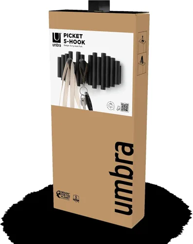Vista 7 de Umbra Picket - Gancho en riel para entradas, 15 pulgadas de ancho x 6.5 pulgadas de alto x 1.75 pulgadas de profundidad, negro