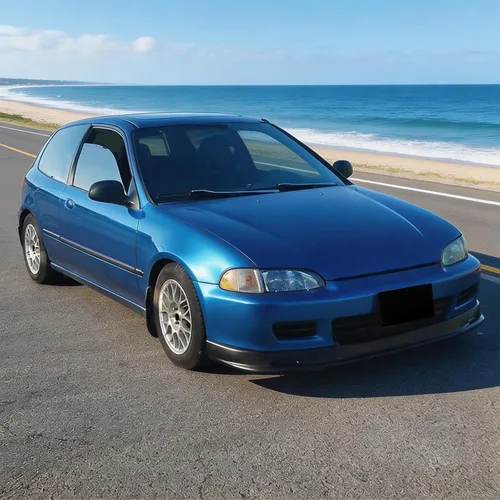 Vista 4 de FREEMOTOR802 Mugen Style Front Lip Compatible con Honda Civic Coupe Hatch 1992-1995 Alerón negro sin pintar, PP, parachoques delantero, divisor