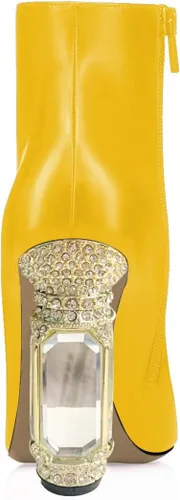 Vista 55 de FSJ Botas de tacón alto con punta puntiaguda para mujer, con tacón alto, con cremallera lateral brillante, estilo casual, para uso diario, zapatos