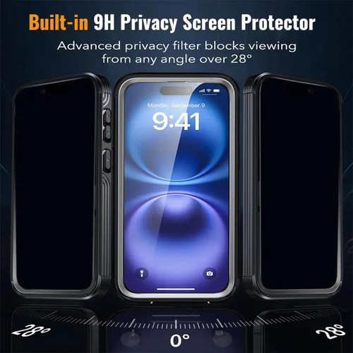 Vista 3 de Funda de privacidad para Samsung Galaxy S25 Edge, compatible con MagSafe, Galaxy S25 Edge, funda magnética con protector de pantalla de privacidad