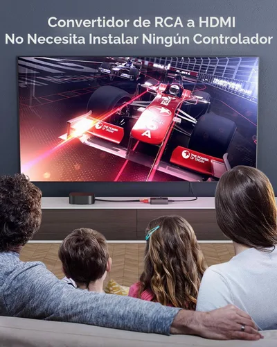 Vista 4 de ABLEWE RCA a HDMI, Convertidor de AV a HDMI, Adaptador convertidor de audio y video de 1080P Mini RCA Compuesto CVBS Compatible con PAL/NTSC